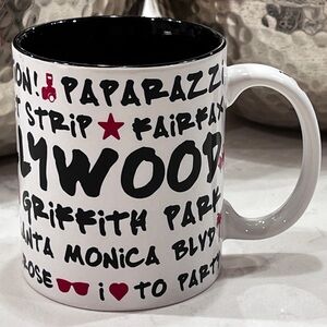 Stylish Black and White Hollywood Mug - NWT